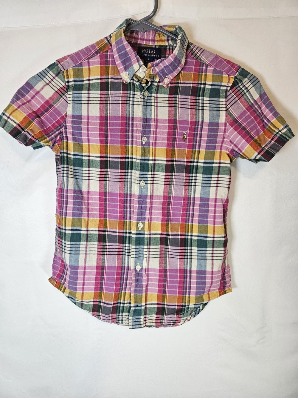 Polo Ralph Lauren Pink Multi Plaid Short-Sleeve Button-Down Shirt Boy's Casual